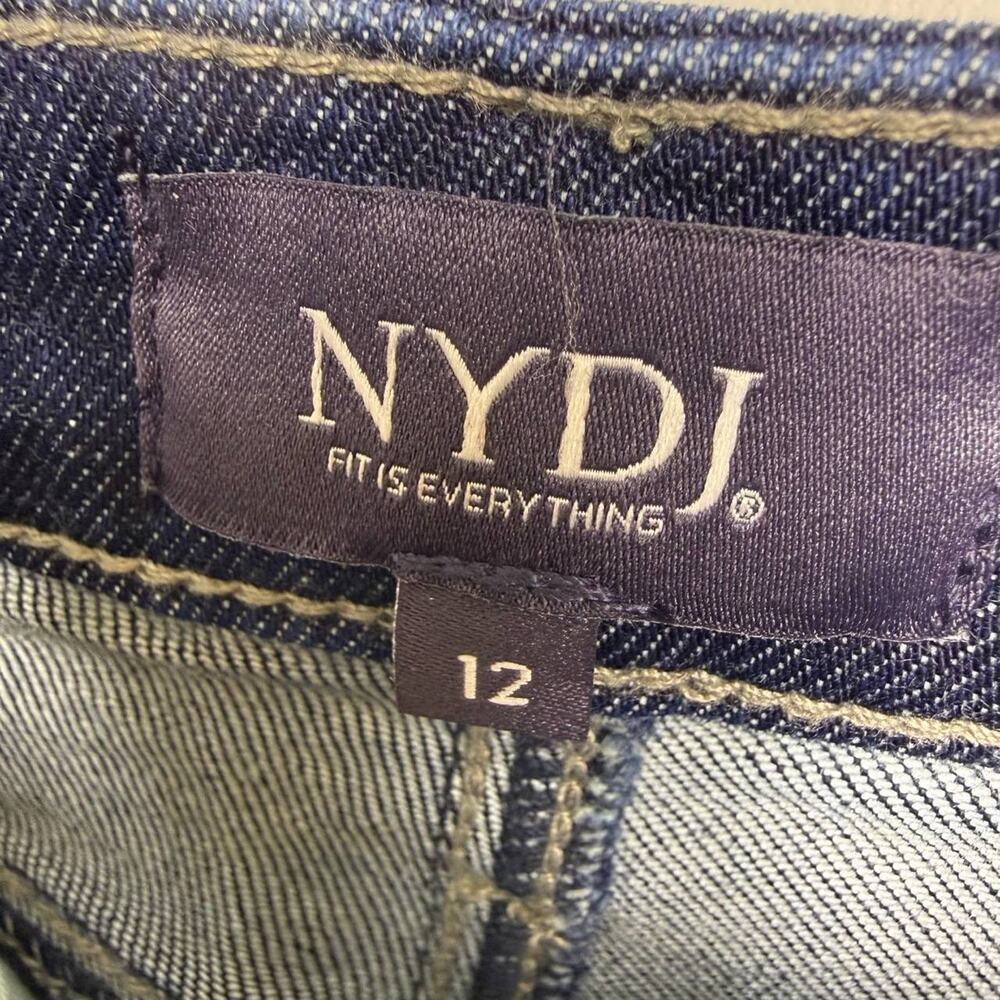 NYDJ Margot Girlfriend Front Seam Ankle Jeans Womens Size 12 Dark Blue Midnight - Picture 4 of 11